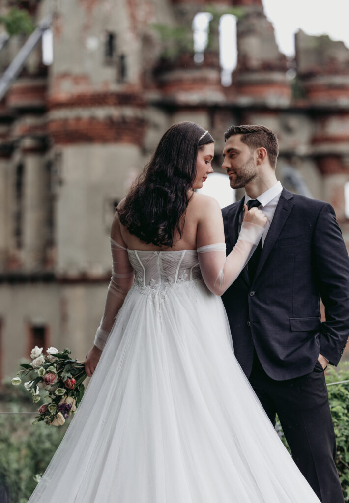 Styled Shoot at Bannerman Castle beautiful details by Hudson Valley wedding vendors wedding dress by wildblooms bridal, photo by Crys Torres Photography Beacon New York