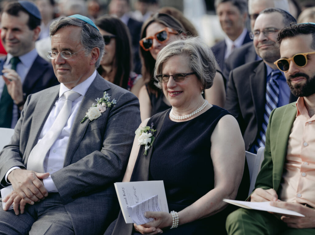 Jewish wedding ceremony at Boscobel House and Gardens Cold Spring New York Hudson Valley close up guests parents