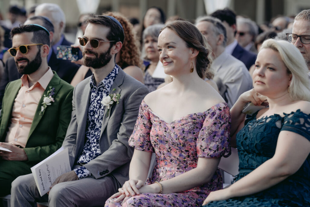 Jewish wedding ceremony at Boscobel House and Gardens Cold Spring New York Hudson Valley guest reactions of ceremony