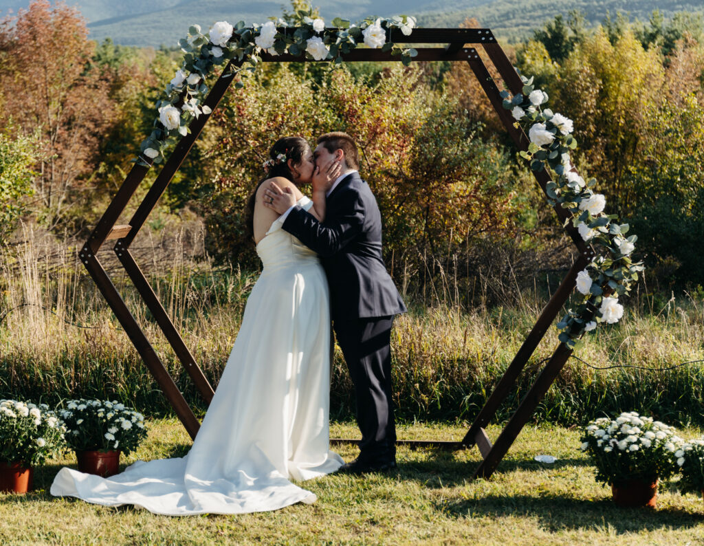 first kiss at the altar.