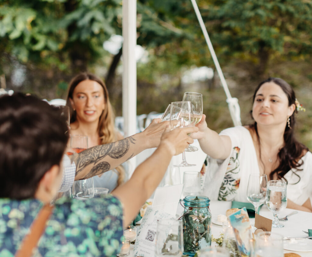 toasting to the newly married couple